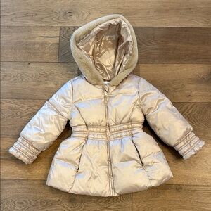 Mayoral Champagne Hooded Puffer Coat - 36 months